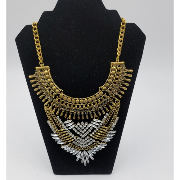 Fashion statement gold and rhinestone Bible necklace - Picture 1 of 6